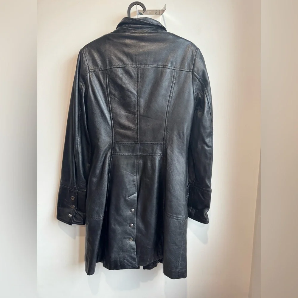 Danier Black Leather Long Jacket - Picture 3 of 16